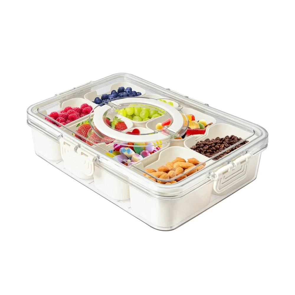 2 Pack Snackle Container with Lid Travel with Handle Organizer, Spoon & Fork
